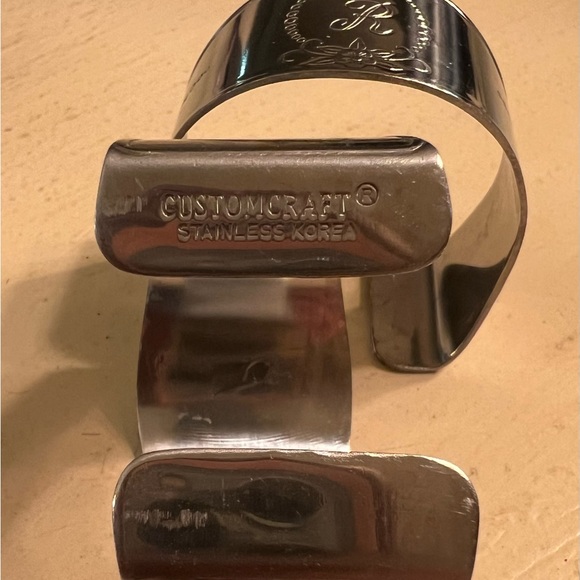 Customcraft Stainless Napkin Holders set of 2 Monogram R “R” - Picture 3 of 3